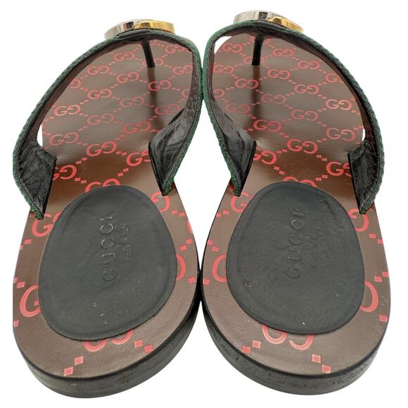 Gucci Kika Interlocking GG Web Thong Flip Flop Sandals EU 38.5 US 8.50 - Picture 6 of 14